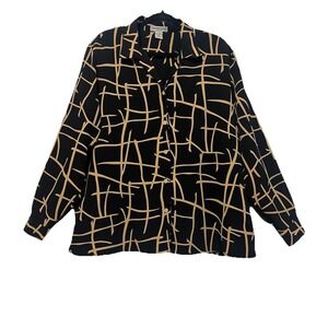 Notations Woman Roll Tab Button Down Collard Classic Casual Blouse Size 1X